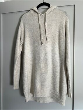 Oversized Cream Knit Hoodie Sweater